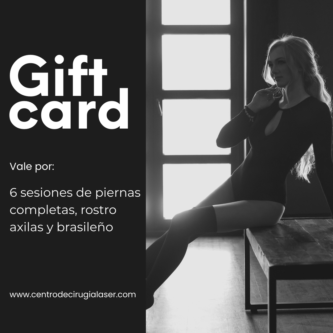 Gift Card Total Smooth de depilación láser: 6 sesiones en piernas, axilas, bikini y rostro en Centro de Cirugía Láser